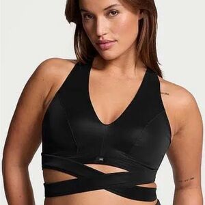VSX Black V-Neck Wrap Sports Bra